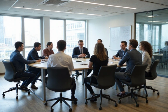 Team meeting in modern office