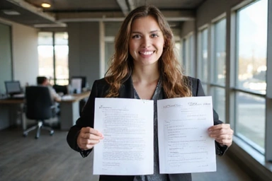 Tech startup founder smiling