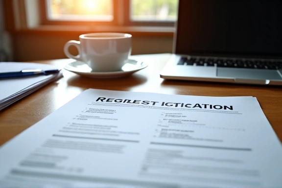 Business registration documents on a desk